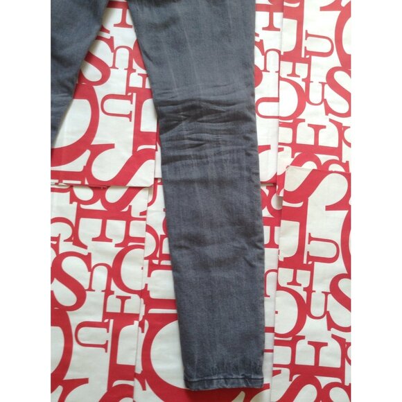 Guess Mid Rise Power Curvy Skinny Jeans In Create Wash Destroyed Details Size 23 - Picture 3 of 12